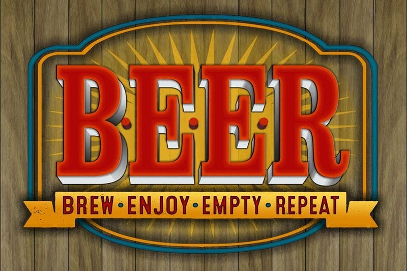Beer: Brew, Enjoy, Empty, Repeat... Wall Sign