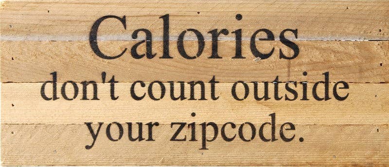 Calories don't count outside your z... Wall Sign