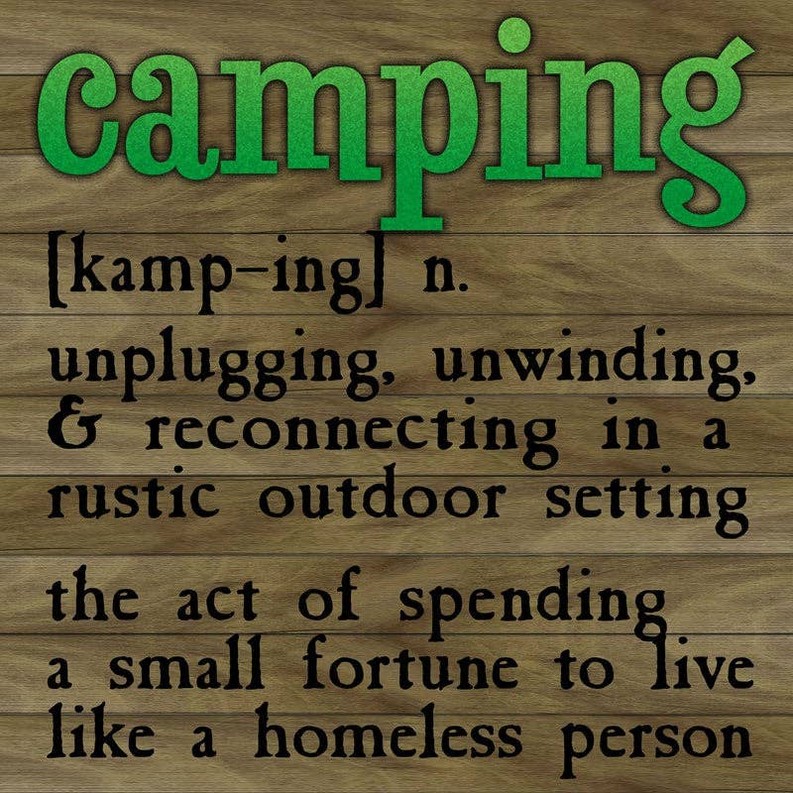 Camping... unplugging, unwinding and rec... Wall Sign