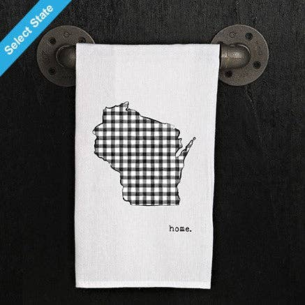 Checkered Outline with home. / Kitchen Towel