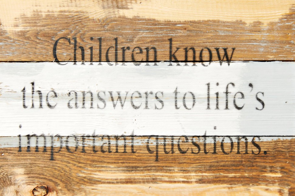 Children know the answers to life's... Wall Sign