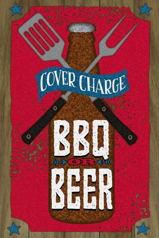 Cover Charge BBQ or Beer... Wall Sign