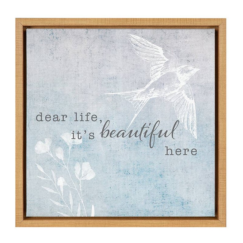 Dear Life, It's Beautiful Here / Framed Canvas
