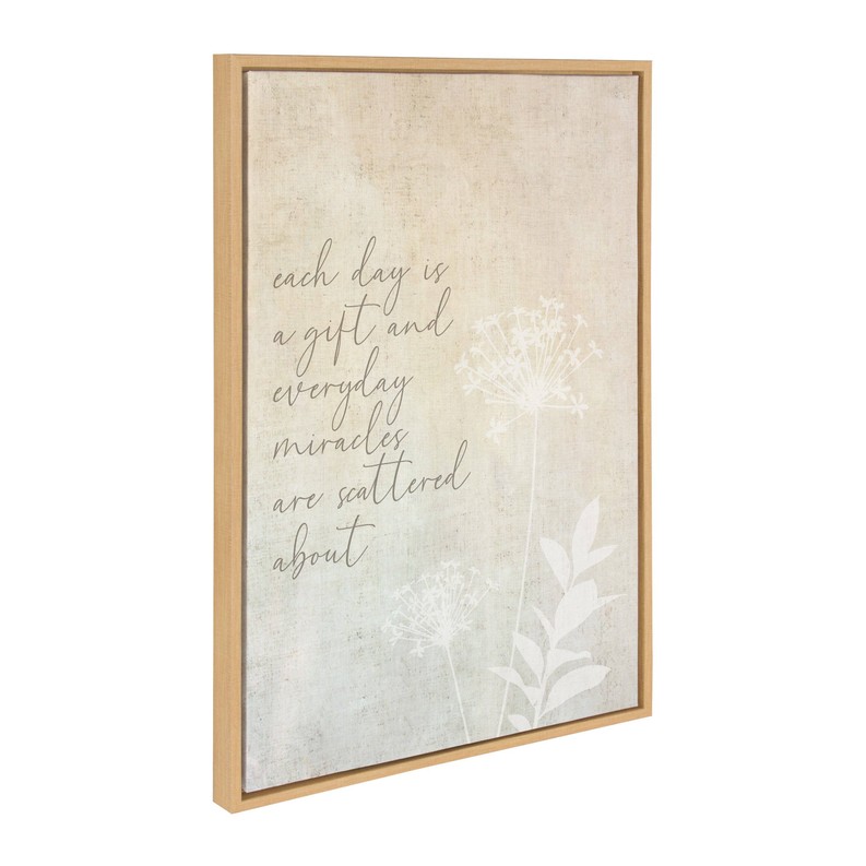 Each day is a gift and everyday mir... Framed Canvas