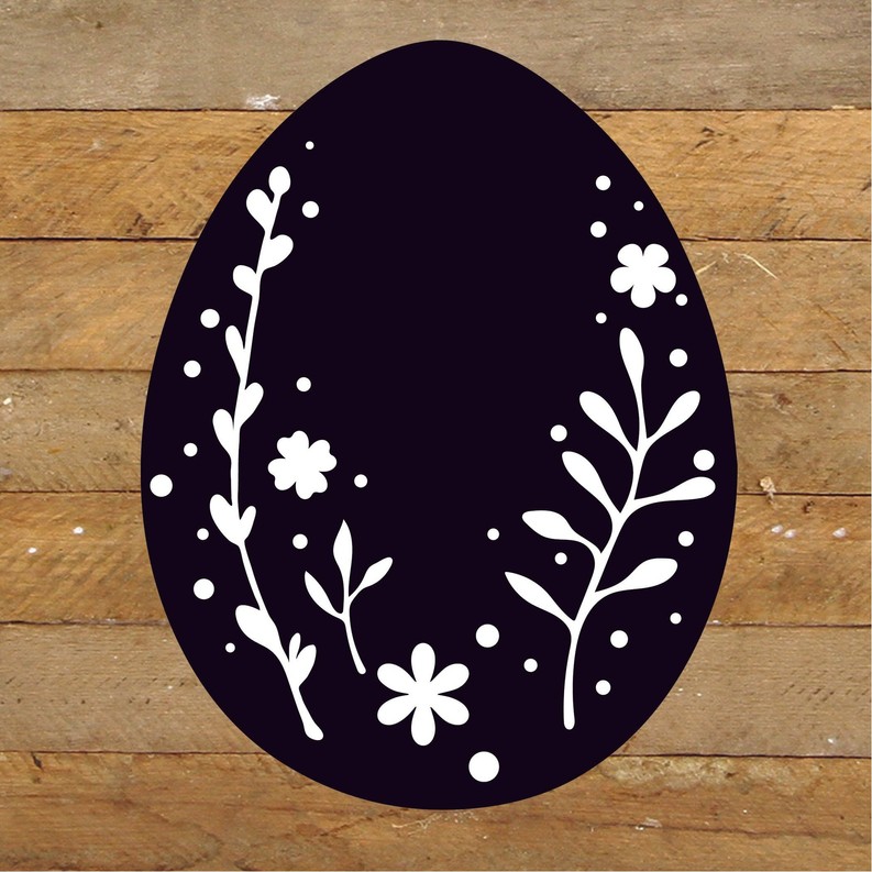 Egg Silhouette... Wood Sign