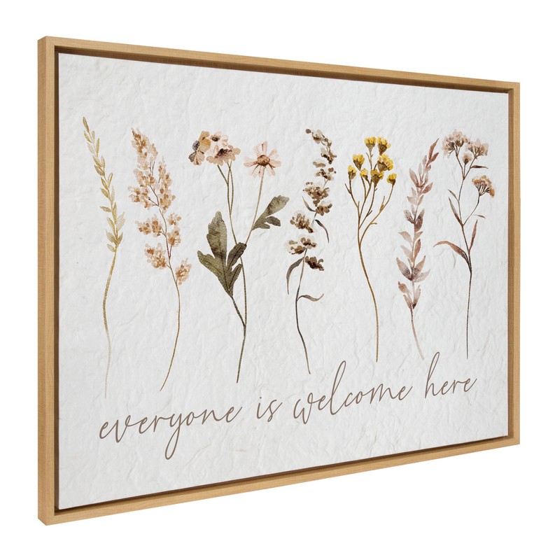 Everyone is welcome here... Framed Canvas