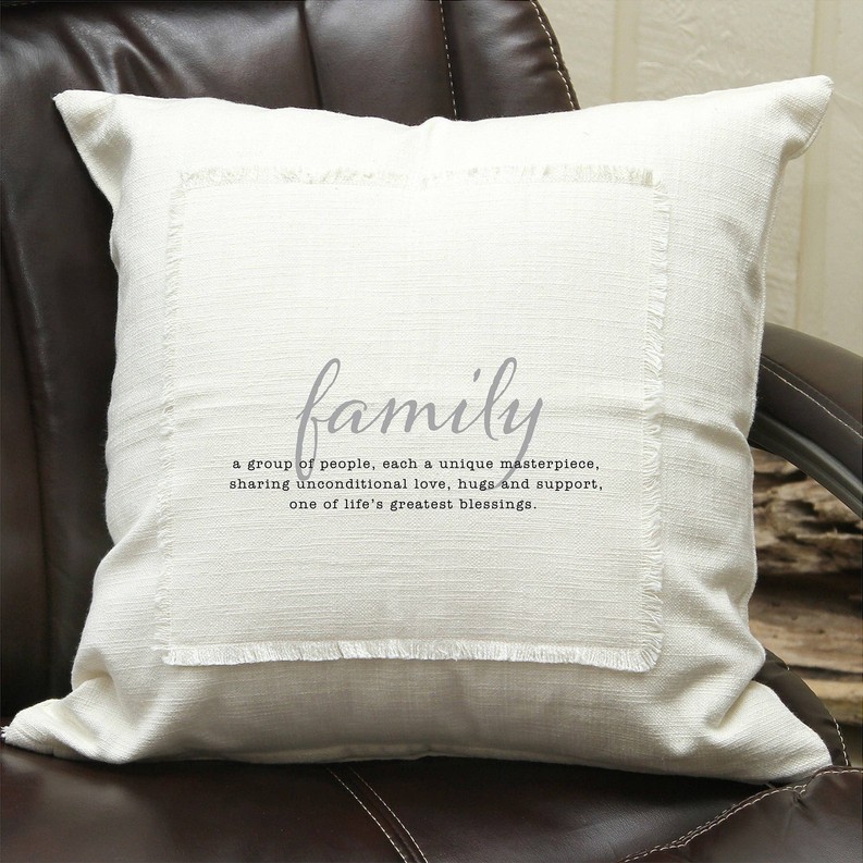 Family Quote / Natural Pillow Cover