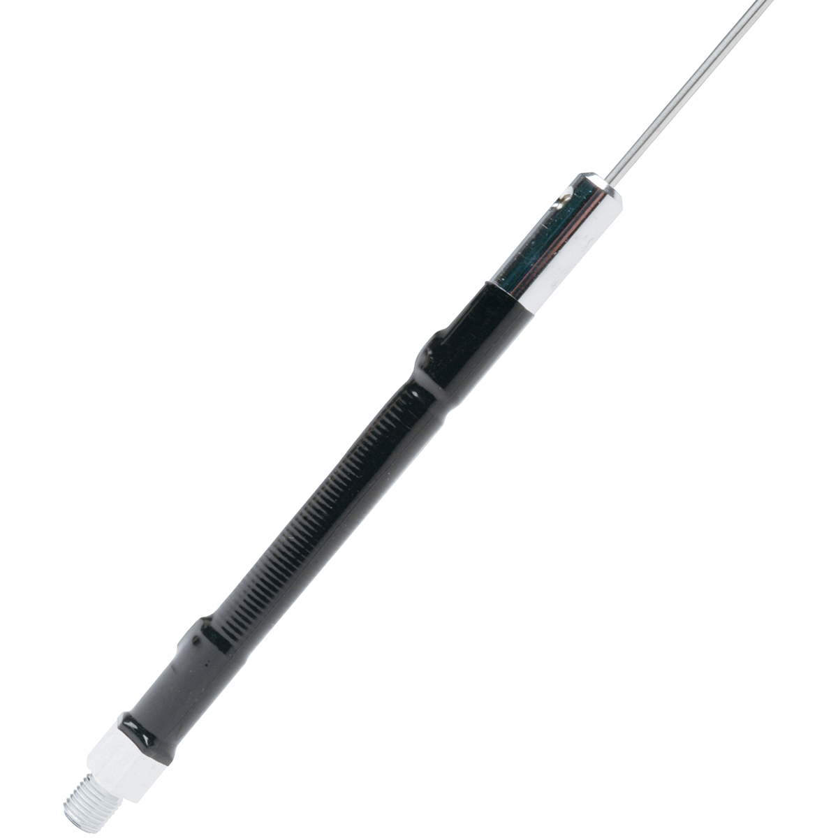 Solarcon TRX-1011B Black 4' Stainless Steel 500W Base-Loaded 1/4 Wave CB Antenna (6 .in  Extension)