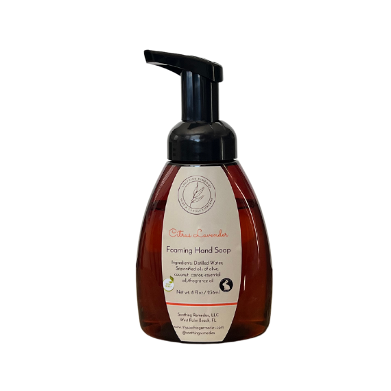 Foaming Hand Soap - 8 oz Citrus Lavender Brown bottle