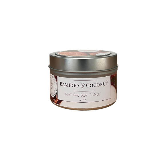 Soy Wax Candle - 4oz each/48oz TotalBamboo & Coconut