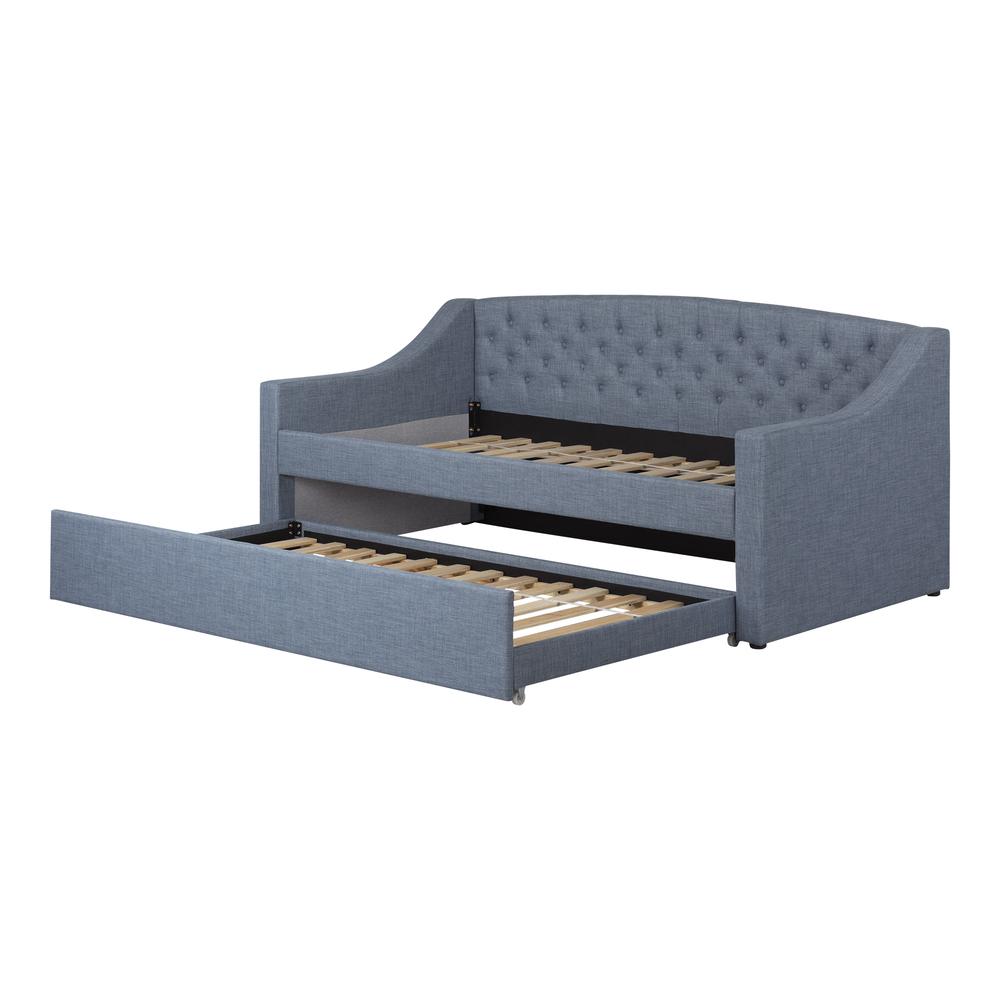Tiara Upholstered Daybed With Trundle, Blue