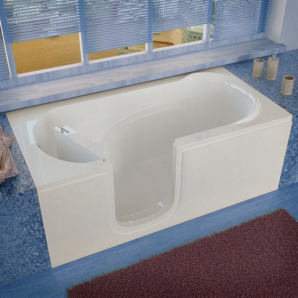 30x60 Left Drain White Soaking Step-In Bathtub