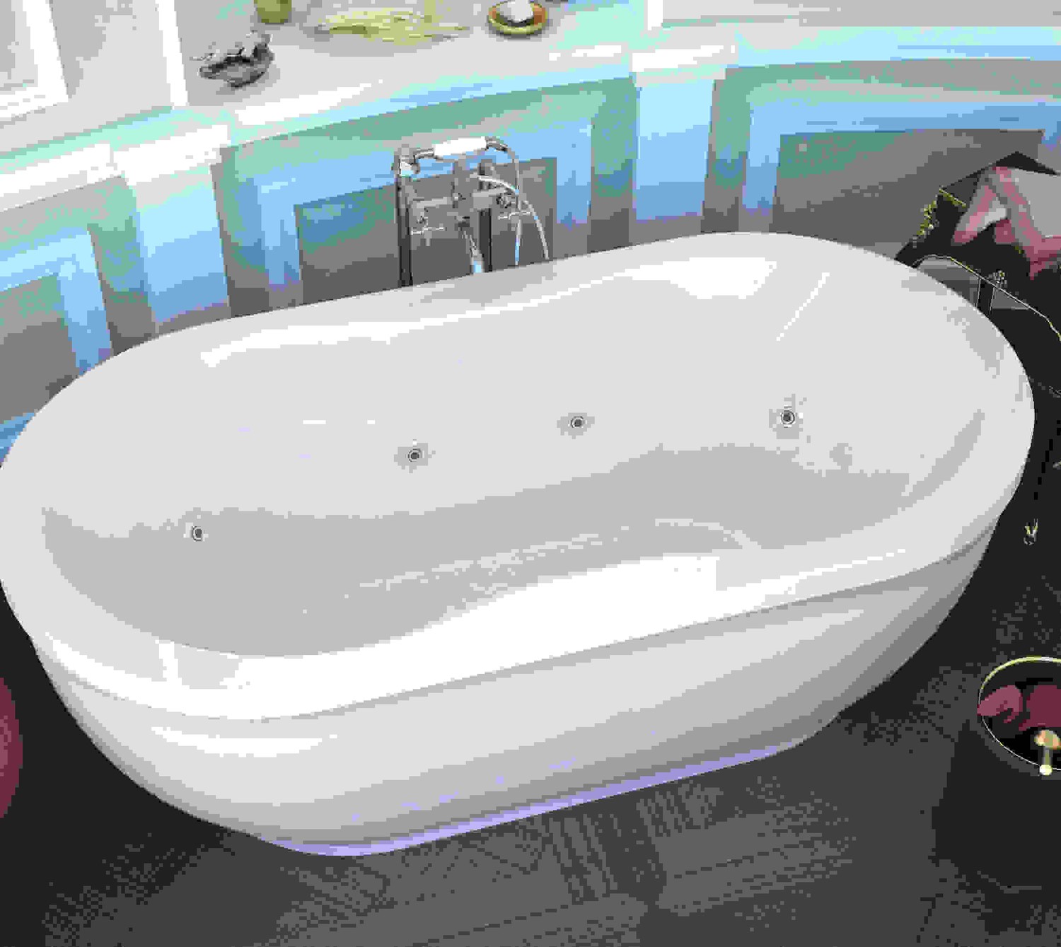 Velia 34 x 71 x 21 in. Oval Air & Whirlpool Water Jetted Bathtub