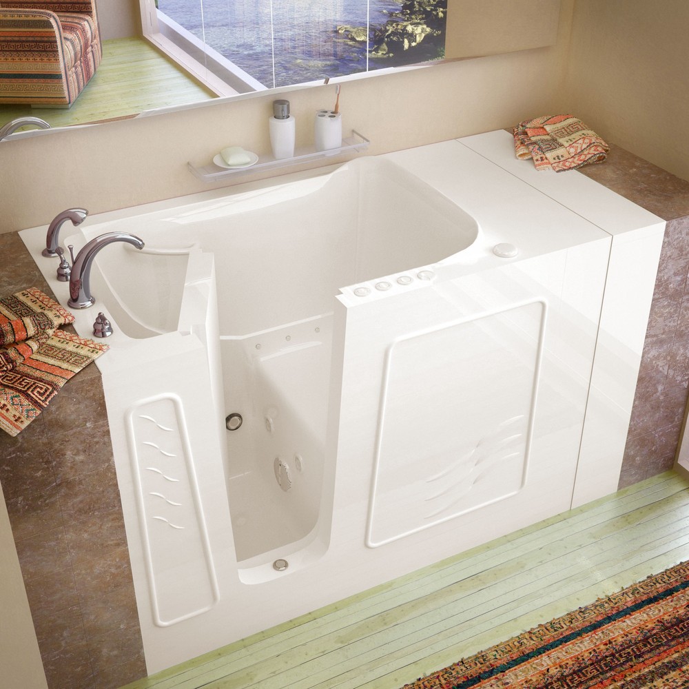 30x53 Left Drain Biscuit Whirlpool & Air Jetted Walk-In Bathtub