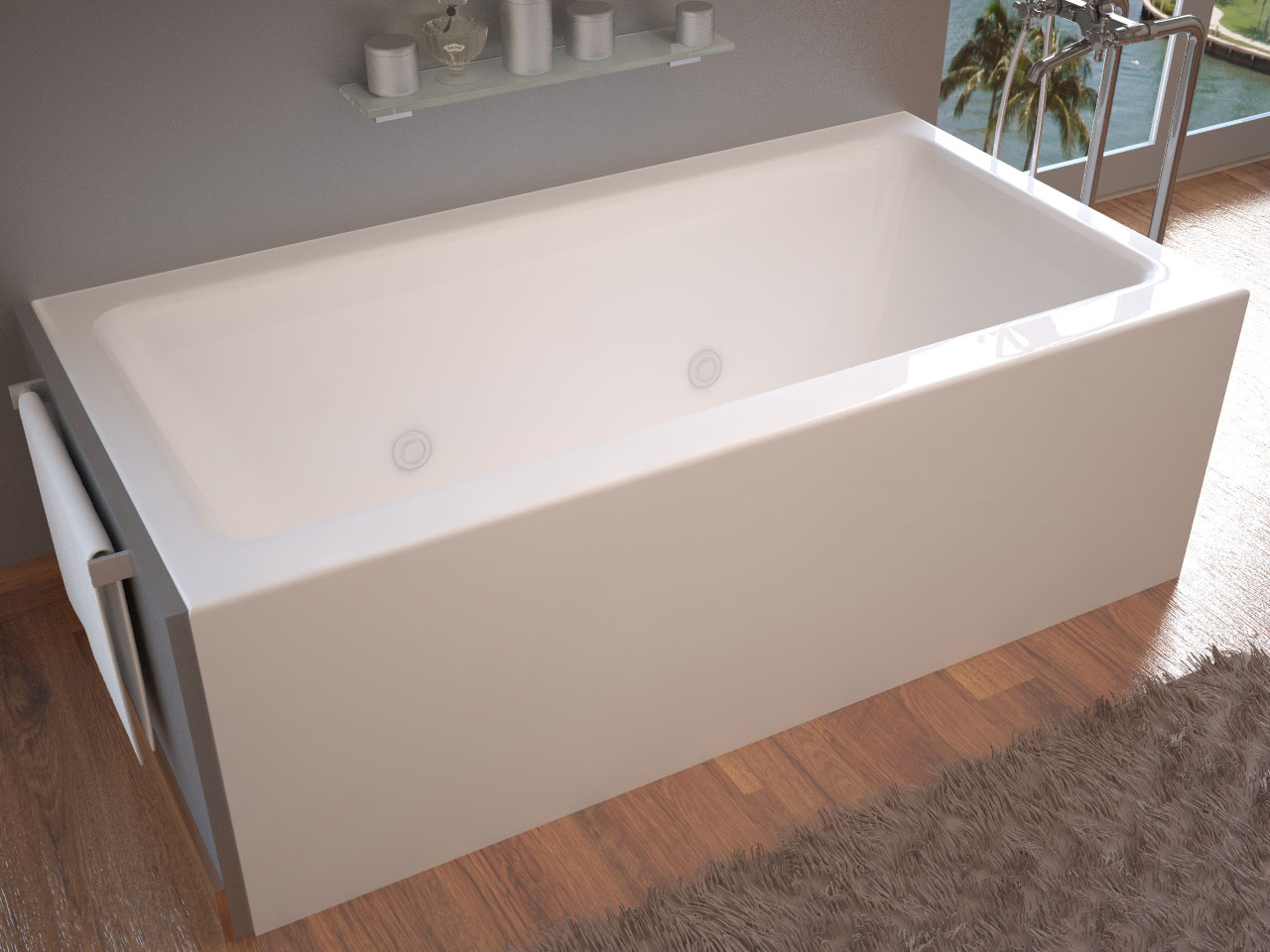 Madre 30 x 60 Front Skirted, Whirlpool Tub, Left Drain