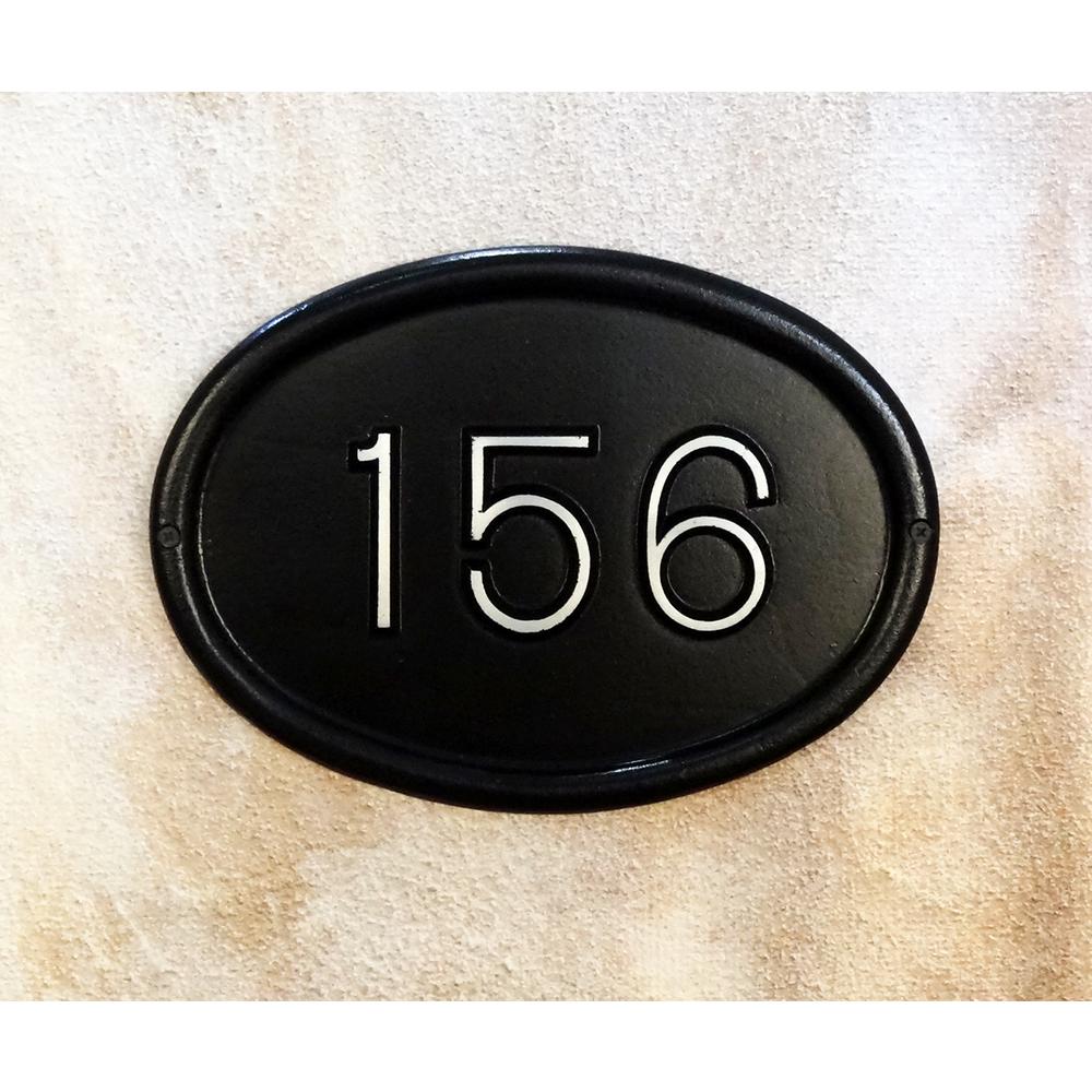 Contemporary Cast Aluminum Address Plaque with Brushed Aluminum Numbers - Times Font