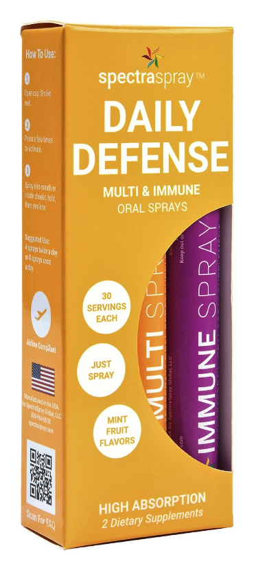 Daily Defense Oral Spray Vitamin Kit by SpectraSpray - Multi + Immune