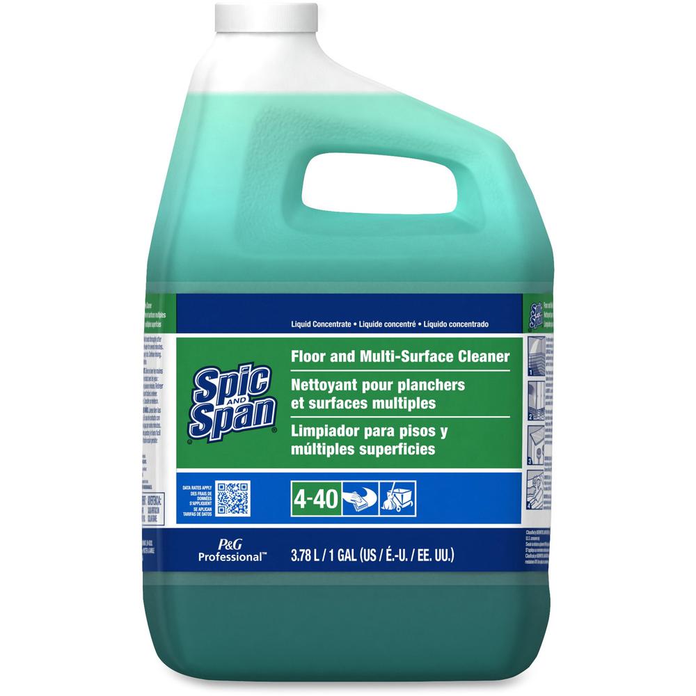 Spic and Span Floor and Multi-Surface Cleaner - Concentrate Liquid - 128 fl oz (4 quart) - 3 / Carton - Green