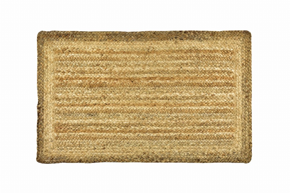 Hand Braided Jute Rug Natural / Pink Rectangle 24"X40"