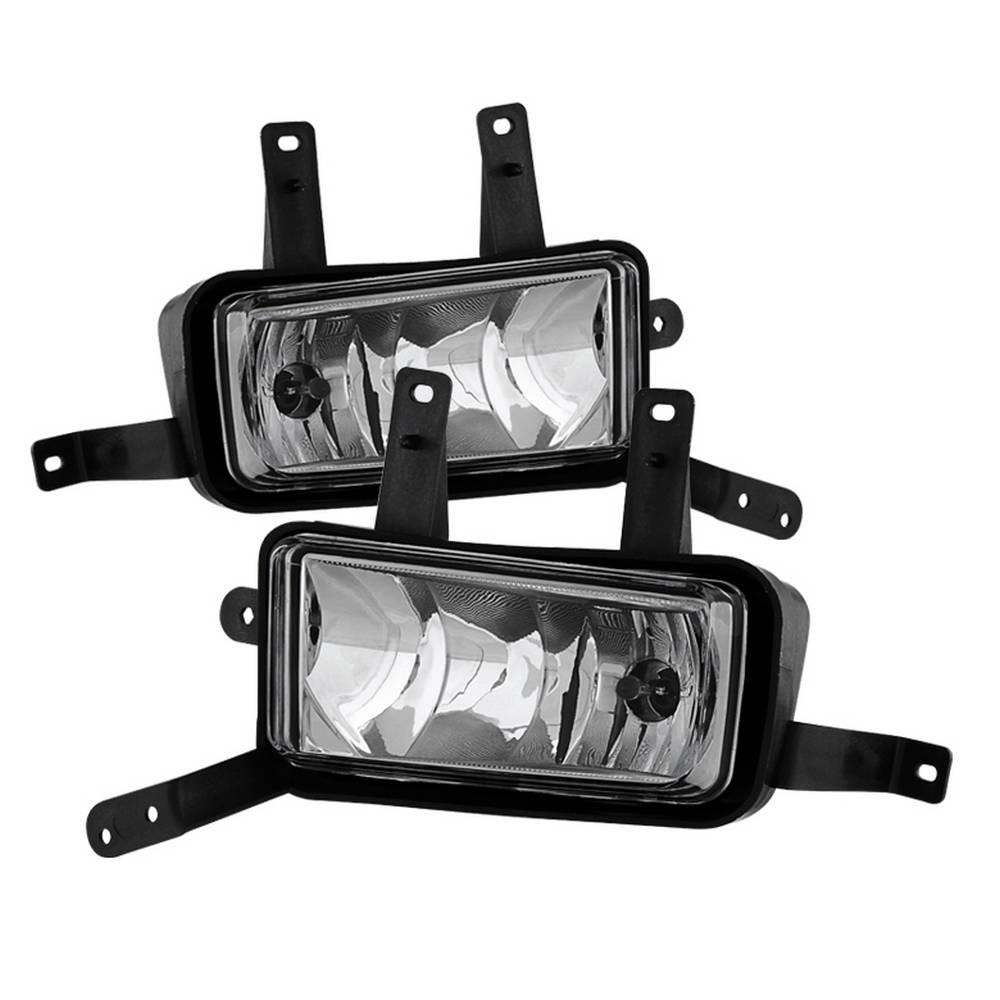 15-17 SUBURBAN/TAHOE OEM FOG LIGHTS W/CHROME TRIM COVER AND SWITCH-CLEAR SET OF 2, HALOGEN BULB
