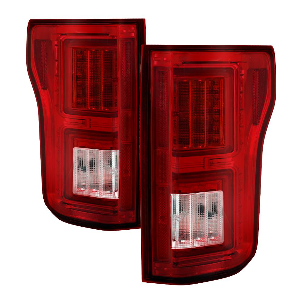 15-17 F150 LIGHT BAR LED TAIL LIGHTS-RED CLEAR