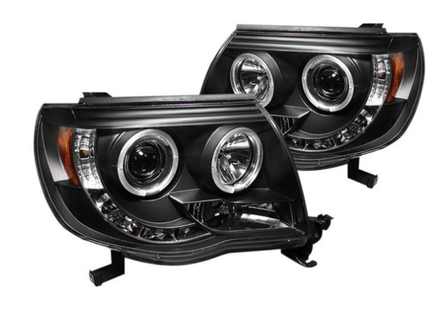 05-11 TACOMA PROJECTOR HEADLIGHTS-LED HALO-LED(REPLACEABLE LEDS)-BLACK-HIGH H DRIVE/PASS