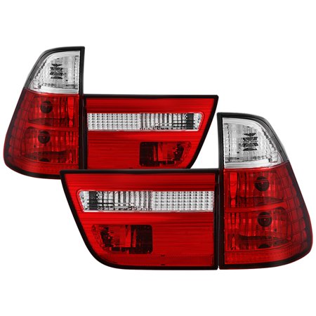 00-06 BMW E53 X5 4PCS EURO STYLE TAIL LIGHTS- RED CLEAR
