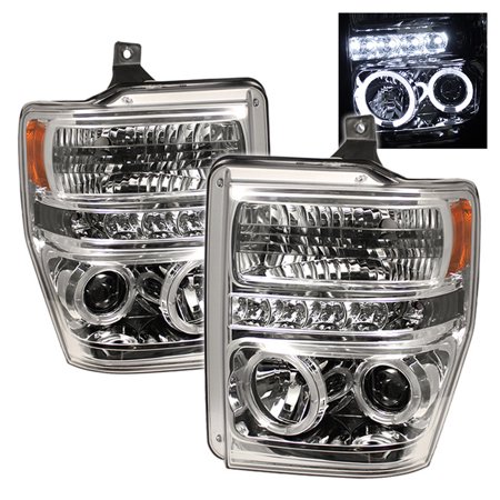 08-10 F250/F350/F450 SD PROJECTOR HEADLIGHTS-LED HALO-LED ( REPLACEABLE LEDS )-C