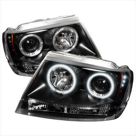 9904 GRAND CHEROKEE PROJECTOR HEADLIGHTSCCFL HALOLED ( REPLACEABLE LEDS )BLA