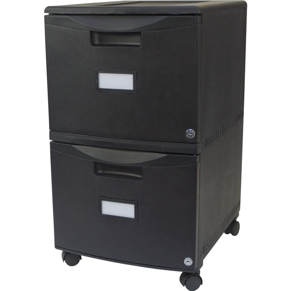 Storex 2-Drawer Locking Mobile Filing Cabinet - 15.5" x 18.5" x 26.3" - 2 x Drawer(s) for File - Letter, Legal - Lightweight, St
