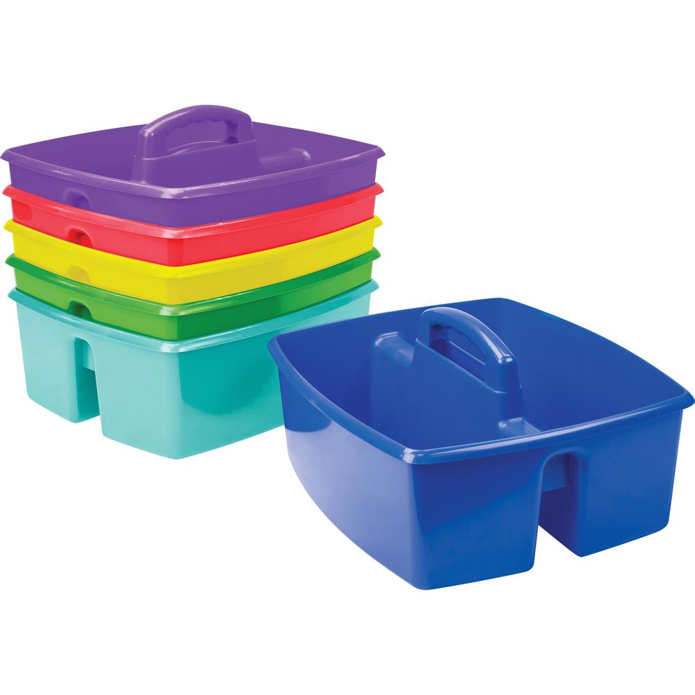 Storex Large Storage Caddy - External Dimensions: 13.2" Length x 11.2" Width x 10.8" Height - Stackable - Plastic - Assorted Bri