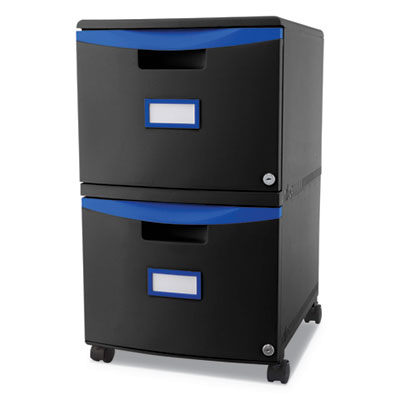 Storex 2-drawer Mobile File Cabinet - 18.3" x 14.8" x 26" - 2 x Drawer(s) for File, Document - Locking Drawer, Label Holder, Scr