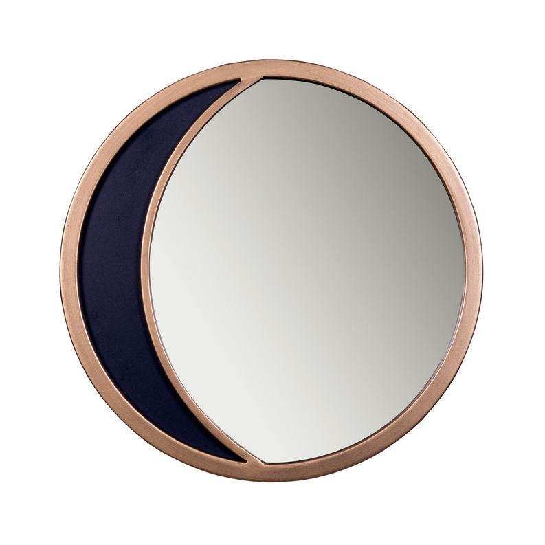 Stratton Home Decor Boho Round Gold Wall Mirror with Moon Accent