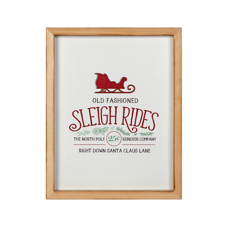 Stratton Home Decor Farmhouse Christmas Sleigh Rides Metal and Wood Wall Art