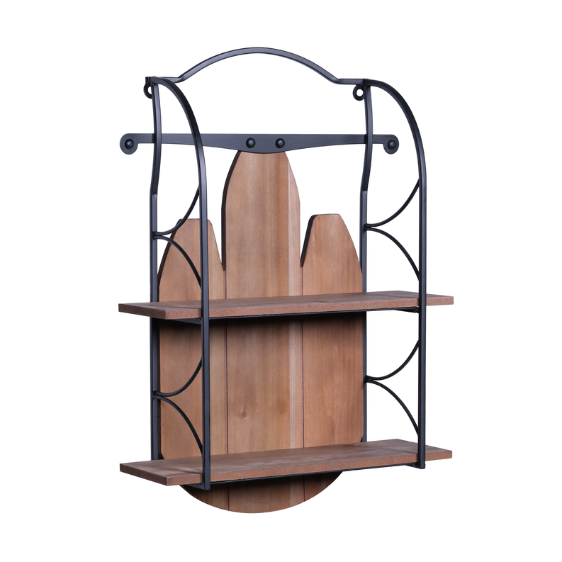 Stratton Home Decor Farmhouse Winter Sled Shaped Wood Wall Shelf