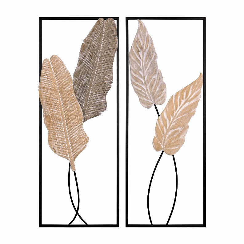 Stratton Home Decor Traditional Branches and Leaves Panel Wall Decor Set