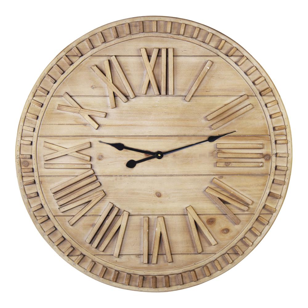 Stratton Home Decor 31.50 Inch James Wooden Wall Clock