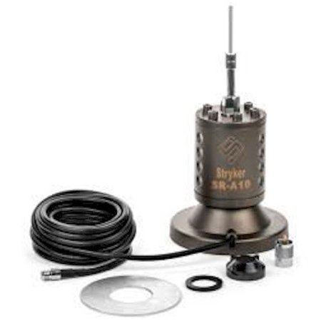 Stryker - 10,000 Watt 10/11 Meter (28-30Mhz) Heavy Duty Magnet Mount Antenna Kit With 62-1/2" Stainless Whip, Quick On Connector