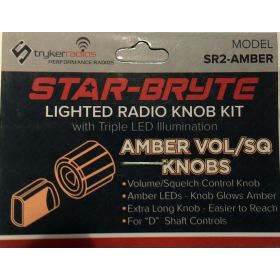 Stryker - Star-Bryte Amber Lighted Volume/Squelch Radio Knob Kit With Triple Led Illumination For "D" Shaft Controls