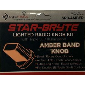 Stryker - Star-Bryte Amber Lighted Band / Rotary Radio Control Knob Kit With Triple Led Illumination For Knurled (18 Teeth) Shaf