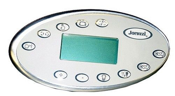 Spaside Control, Jacuzzi J-400, Oval, 11-Button, LCD, Cycle-Mode-Pump1-Pump2-