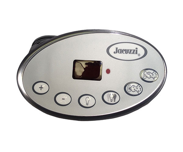 Spaside Control, Jacuzzi J-300, 2007-Plus, Oval, 6-Button, LED, Up-Down-Light-Light-Pump1-Pump2