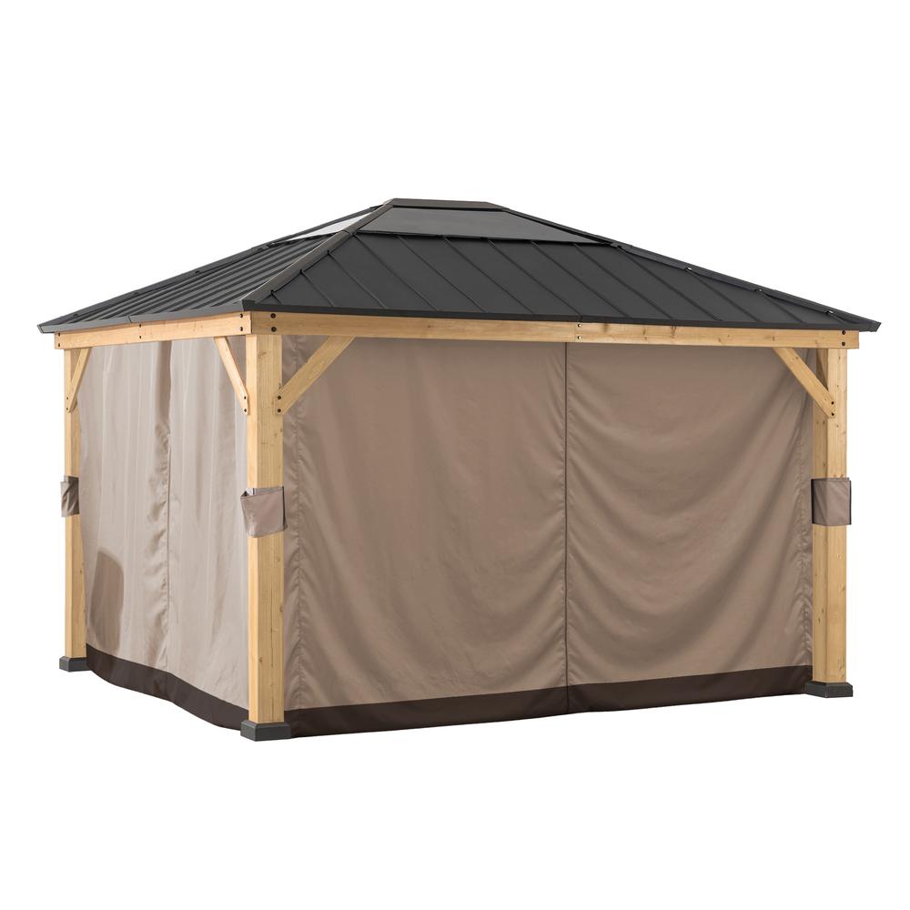 Sunjoy Universal Curtains and Mosquito Netting for 1113 FT Wood Gazebos