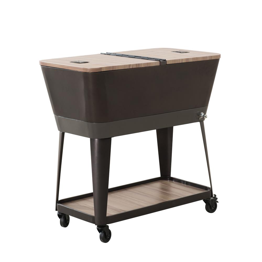 80QT Durant Mobile Cooler Cart in Silver