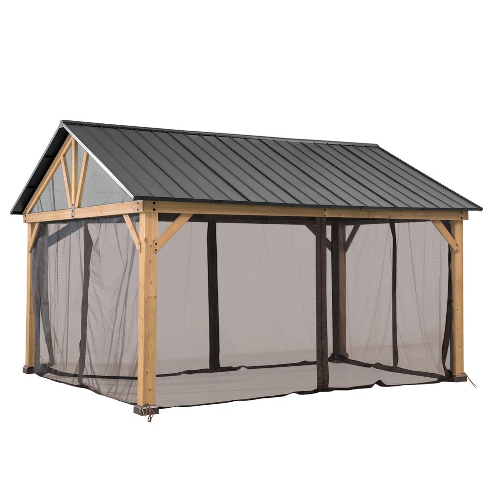 Sunjoy Universal Replacement Netting Tube and Netting For 13 x15 Henson Pitched Roof Hard Top Gazebo