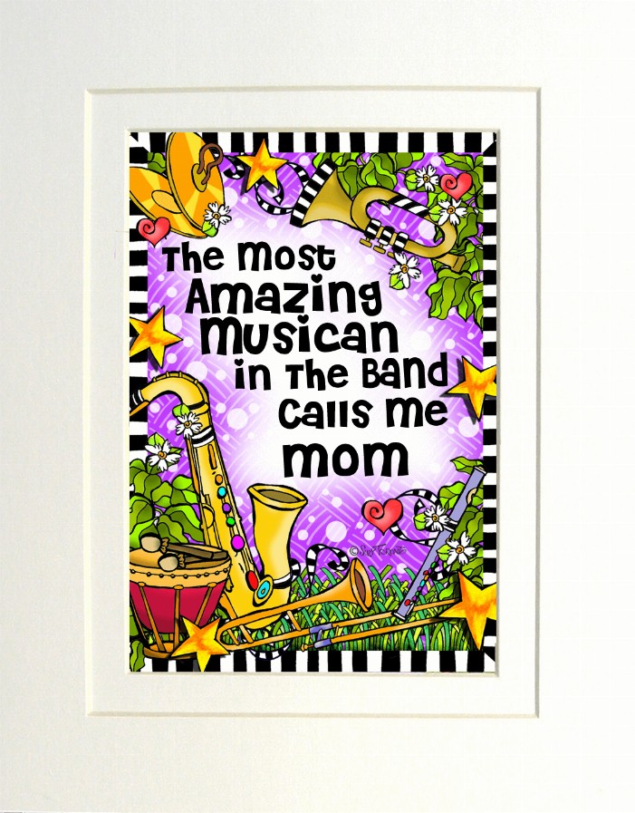 Band Mom/Grandma Themed Gifty Art - 8" x 10"WhiteBand-MOM (SFM)