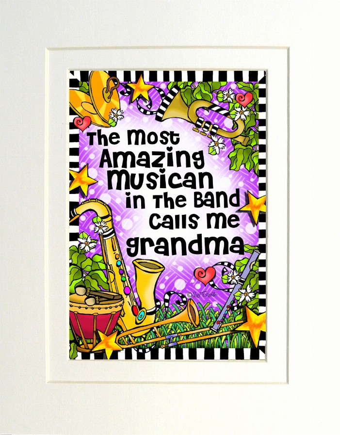 Band Mom/Grandma Themed Gifty Art - 8" x 10"WhiteBand-GRANDMA (SFM)