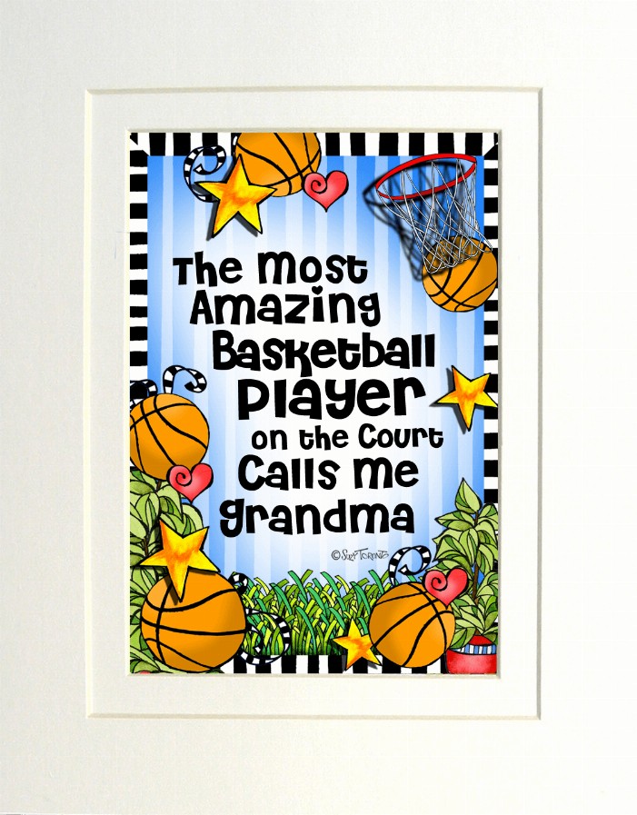 Basketball Mom/Grandma Themed Gifty Art - 8" x 10"WhiteBasketball-GRANDMA (SFM)