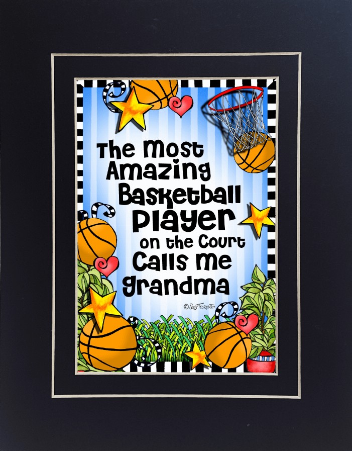 Basketball Mom/Grandma Themed Gifty Art - 8" x 10"BlackBasketball-GRANDMA (SFM)