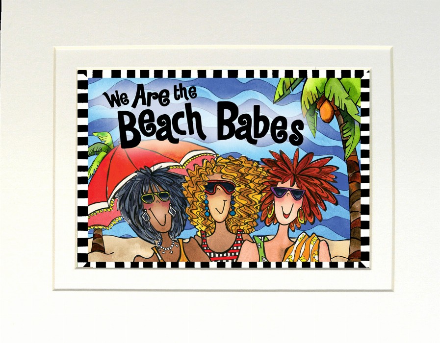 Beach Themed Gifty Art - 8" x 10"WhiteBeach Babes